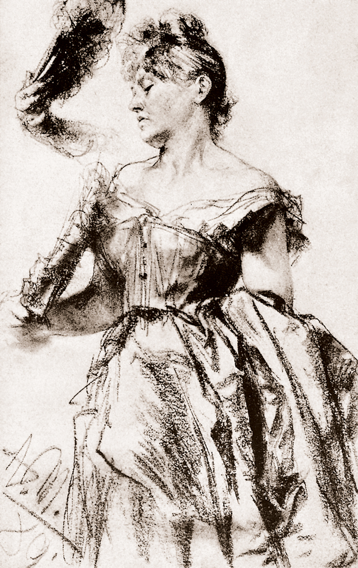  Adolpyh Von Menzel —— 拿扇子的女人